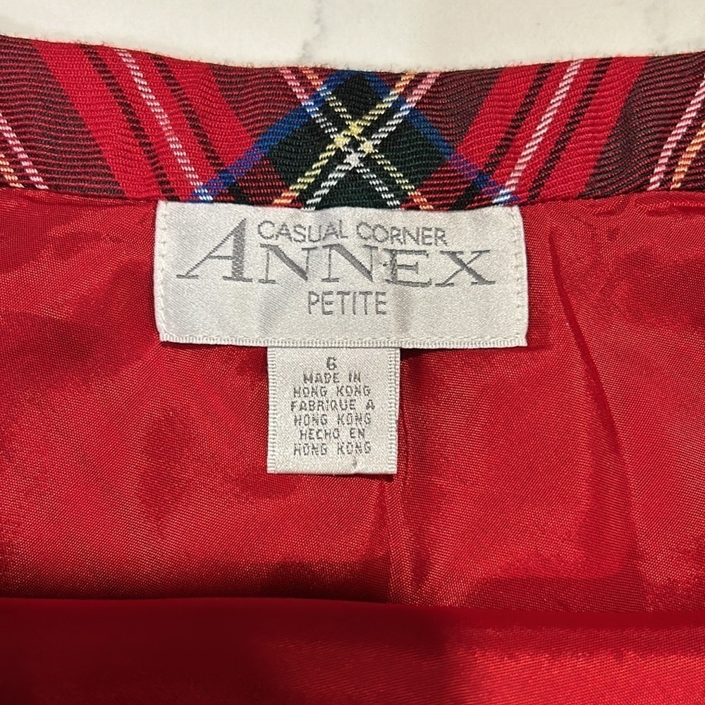 Casual Corner Annex Petite Plaid Midi Lined Skirt Size 6 - Picture 4 of 9